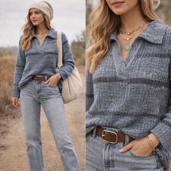 Universal Thread Other - chunky polo collar pullover sweater